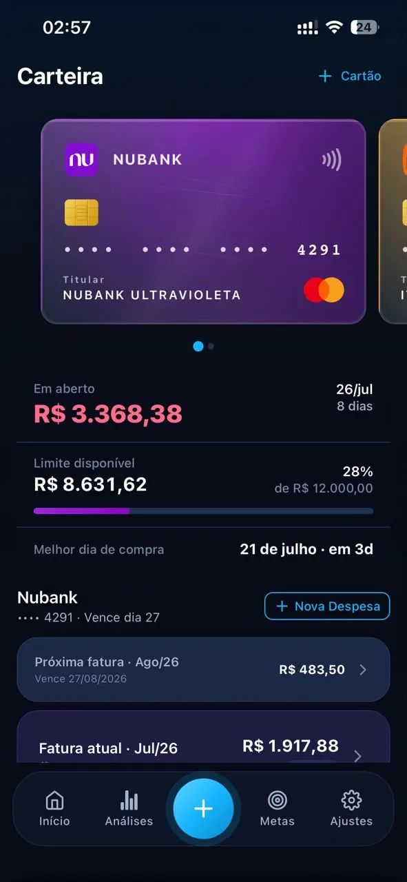 Carteira de cartões do Grani